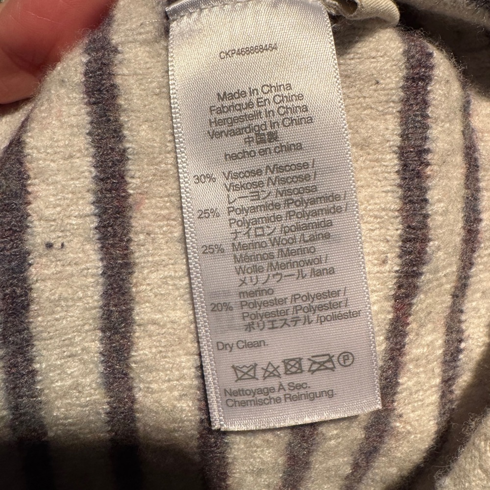 Madewell Cream and Gray Striped Turtleneck Sweater - Picture 9 of 9